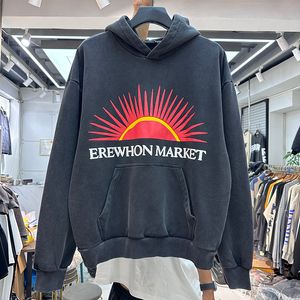 Sweatshirts Hoodies Mens Oversized Sun Rise Printed Eur US Size Fleece Men's Casual Hoodie 1 Quality Tops Real Pics