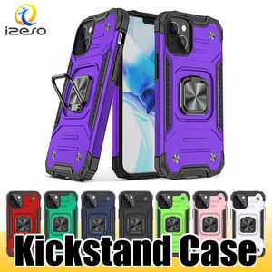 Rugged Armor Case na iPhone 14 13 Pro Max 12 Mini 11 XS XR Samsung S23 Ultra A32 A14 Kickstaint Cell Cover Izeso