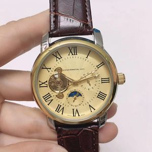 Role zegarek dla mężczyzn 2023 NOWE ZWEDNIKÓW MENSU 42 mm Tourbillon Automatyczne mechaniczne zegarek mechaniczny Top Luksusowa marka skórzana Pasek Księżyc Faza Mężczyzna Montre de Luxe One