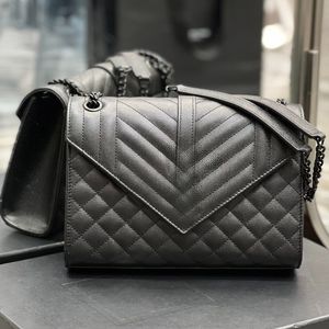 5a yeni tasarımcı çanta kadın çanta omuz çantaları bayan çantalar siyah buzağı derisi klasik diyagonal şeritler kapitone zincirler çift flep orta çapraz gövde tote bagg k2