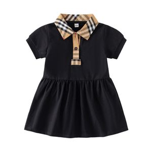 Nyfödda klänningar Lyxiga märkesklänningar för babyflickor Designer Dress Cotton Sleeve Baby Clothes 0-24m