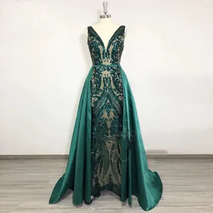 Vestidos de celebridades sexy verdes v pesco