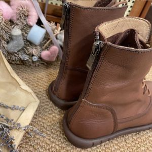 Inverno botas outono inverno novo martin feminino dedo do pé redondo casual couro real crianças minoria rendas até sapatos com zíper