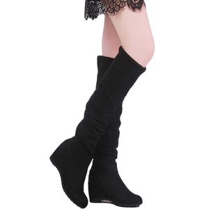 Boots 2023 Autumn Winter Ladies Fashion Flat Bottom Boots Shoes Elegant Solid Color Women Boots Over The Knee Thigh High Long Boots AA230412