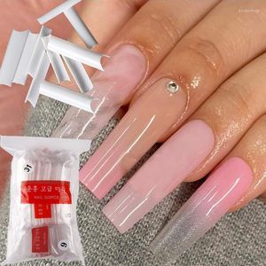 False Nails 504/500PCS Square Long Nail White Clear C Curve Coffin Half Cover Acrylic Tips Natural Extra French Fake
