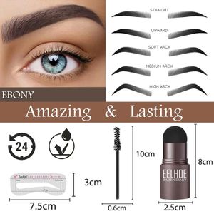 Eyebrow Enhancers Heallor Eyebrow Shaping Kit Stamp Eyebrow Pencil och 5 par Brow Stencils Kit Pen Cosmetics Waterproof Natural Color Eye Makeup 231113