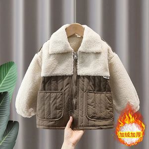 Coat Kids Girls Boys Coat Winter Warm Jacket Casual Thicken Lamb Wool Coat For Boy Clothes Outerwear Baby Christmas Overcoat 2-10Year 231110