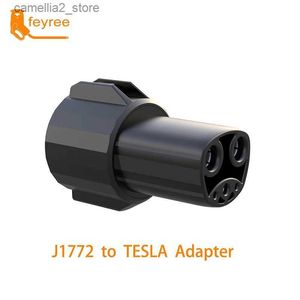 Zubehör für Elektrofahrzeuge feyree EV-Ladegerät-Adapter J1772 auf Tesla-Buchse 60 A 250 V von J1772 Typ 1 auf Tesla-Adapter für Elektroauto Tesla Model 3/Y/S/X Q231113