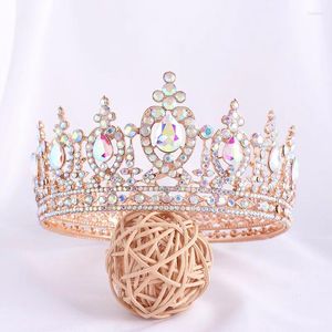 Grampos de cabelo barroco feminino redondo strass em forma de coração coroa nupcial tiara