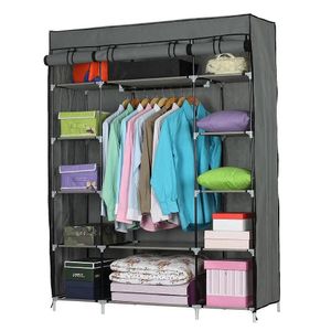 Hangers Racks 53" Portable Closet Wardrobe Clothes Coats Pants Rack Storage Organizer Shelf 231113