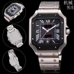 Top Quality Men Fashion Watch Classic Square Design Stainless Steel Mens Watches Automatic Movement Glide Sweep Move Wristwatches Clock A42