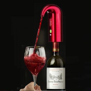 Bar Tools 1Pcs Electric Wine Pourer Aerator Portable Instant Decanter Dispenser Pump OneTouch Automatic USB Rechargeable 231113