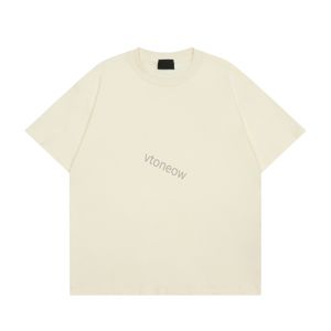 23SS Tasarımcı Modaya Marka Erkek Tişörtleri Arka Mektup İstiflenmiş Baskı Kısa Kollu Yüksek Sokak Gevşek Essentialss Sıradan T-Shirt 100% Pamuk Korkuları Kadınlar Ofgod