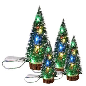 Christmas Decorations Green Cedar LED Lights Pine Needle Tree Desktop Ornament Gifts Mini 231113