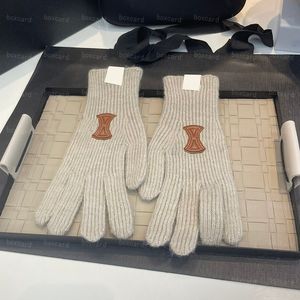 Weihnachtsgeschenk Designer Strickhandschuhe für Frauen Schicke Winter weiche warme Handschuhe Fünf-Finger-Handschuhe