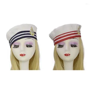 Berets 2024 capitão chapéu traje para mulheres homens adolescentes marinheiro festa decoração cosplay vestido-up