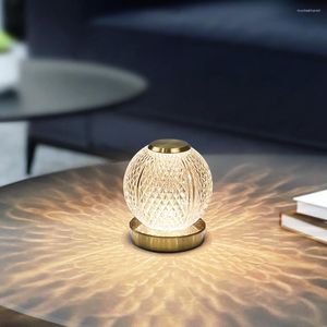 Table Lamps Modern Creative Acrylic Spherical Lamp LED Lights Nordic Bedroom Bedside USB Charging Touch Remote Atmosphere Night Light