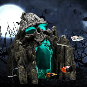 Decorations Aquarium simulation skull cave landscape decoration fish tank reptile rockery fish and shrimp escape house culture hole decorati 231113