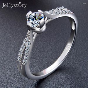 Cluster Rings Jellystoey Women Fashion Ring For Wedding Engagement Jewelry 925 Sterling Silver Korean Style Simple Present Wholesale