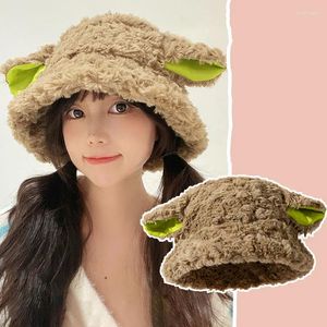 Berets Cute Girl Lambswool Handmade Sheep Baa Bucket Hat Lolita Cap With Ears Black White Ear Holiday Gift