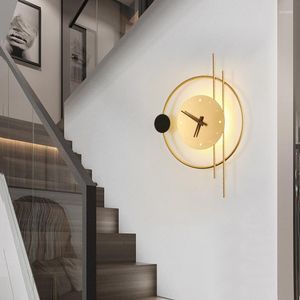 Wall Lamp LED Lamps Nordic Art Clock Design Sconce Creative Aisle Bedroom Living Room Background Decor Light Lighting