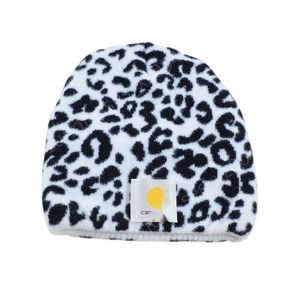 Carharttlys beanie hatt designer original kvalitet ny ko mönster varm hatt kvinnor vinter svartvita rutiga leopard mönster ull hatt vinter mode föremål