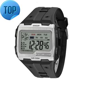 WWOOR 601 мужские цифровые часы для спорта на открытом воздухе модные многофункциональные водонепроницаемые светящиеся наручные часы с большим циферблатом