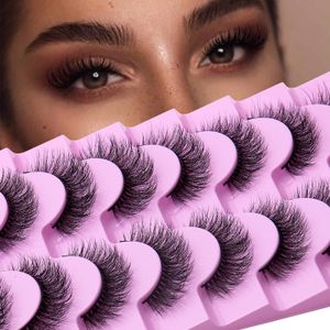 Thick Natural False Eyelashes Naturally Soft Delicate Handmade Reusable Multilayer 3D Faux Mink Lashes Extensions Full Strip Lashes Beauty Supply