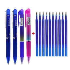 Kulspets pennor stor kapacitet bläck raderbar penna 05mm tryck automatisk gel tvättbar handtag magiska påfyllningar stavar längre skrivskola 231113