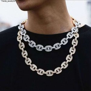 Colares Pingente Custom Made Novo Design Luxo Estilo Jóias 925 Sterling Silver VVS Baguette Moissanite Diamante Homens Mariner Link Chain Colar