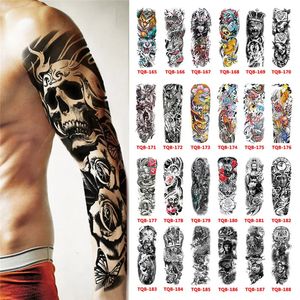 Livros de tatuagem impermeável adesivo temporário totem geométrico braço completo tamanho grande manga tatoo falso tatto flash tatuagens para homens mulheres 231113