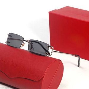 mens rimless sunglasses women designer rectangle silver frames male ferameless metal eyewear UV400 vintage eyeglass yellow Cart sun glasses glass