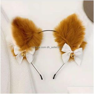 Inne akcesoria modowe piękne maskaradę Halloween uszy kotów na nakrycia głowy Cosplay Uch Ear Costume Bell Heal Hair Accessoriesspl dhgqh