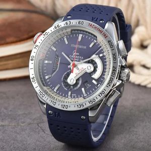 Armbandsur Top Original Brand Carrera Mens Watches Quartz Movement Automatic Date Sport Wrist Watch Chronograph Leather Strap Clocks