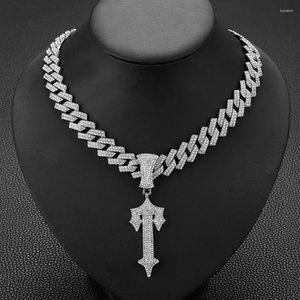 Charms Hip-hop Sword Cross Pendant For Men's Personalized Alloy Trend With Cuban Chain