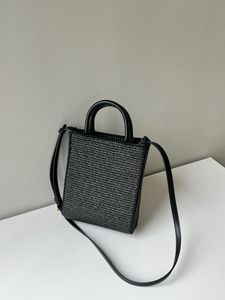 7a sacchetto di paglia di moda tote punteggio spalma da spalla grande capacità di paglia di paglia di paglia piena manico in pelle in pelle ricamata da logo ricamato per leiisure designer lusso