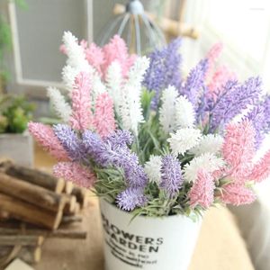 Dekorativa blommor Romantisk Provence Lavender Flower Silk Artificial Grain Simulation of Aquatic Plants Wedding Home Decoration