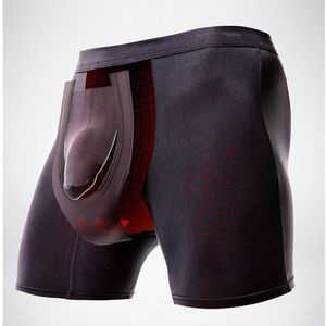 Mutande Boxer lungo da uomo con scroto separato Custodia per naso di elefante Pantaloncini sportivi di grandi dimensioni Calsoncillos Para Bikini Hombre Uomo