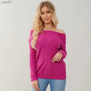 Maglioni da donna Maglione da donna Una spalla lunga Sle Allentato Pullover da donna Autunno Primavera Maglione Maglione da donna Taglia S-LL231113