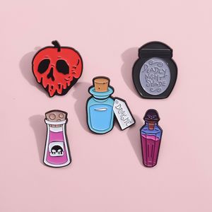 Brooches Pin for Women Men Funny Badge and Pins for Dress Cloths Bags Decor Christmas Skull Bottle Enamel Metal Jewelry Gift for Friends Wholesale