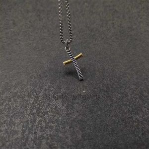 Cross Box Gold Chain Designer Fashion Luxury Necklaces Pendant Dy High Silver Quality Classic Retro Necklace Daily Match