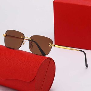 Mode-Sonnenbrillenrahmen randlose Brille Herren individueller Charakter Panthere de Classic Fashion DekorationFederscharnier Optischer Metallrahmen aus Glas