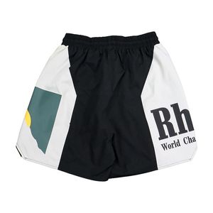 RHUDE MENSショーツカズアムサマーベンチパンツスポーツウェアショートレタールーズレターメンズ衣類アジアサイズ4WF0