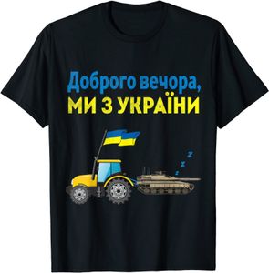 Kadın T-Shirt İyi akşamlar Ukrayna'dan. Komik traktör çalma tank tişört kadınlar kısa kollu gündelik tişörtler gevşek üst 230413