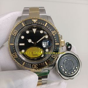 Prawdziwe zdjęcie męskie 904L STAL AUTOMATYCZNY ZEGAR MĘŻCZYZN 43 mm 126603 Czarna tarcza ceramiczna ramka sportowa 18k żółty złoto dwa tony NF V12 Mechanical Cal.3235 Ruch Sport Watches