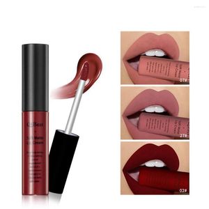 Lipgloss Matte Flüssiger Lippenstift Wasserdichter Langlebiger Velvet Mate Nude Red Lint Tube Make-up Kosmetische Lippenstifte Lipglo