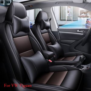 Anpassade varumärkesstolskydd för Volkswagen Tiguan Waterproof Seat Cushion Interior Dekoration Tillbehör Full Set -Leatherette