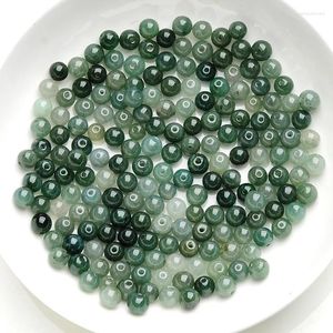 Pedras preciosas soltas autêntico natural uma carga óleo verde jade contas espalhadas diy pulseira colar grânulo mão corda material de jóias