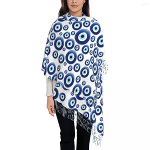 Berretti Lady Large Mediterranean Evil Eye Protection Sciarpe Donna Inverno Spessore caldo Nappa Scialle Avvolge Portafortuna Amuleto Sciarpa Hamsa