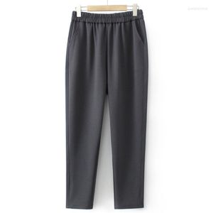 Pantaloni 4XL Plus Size Harem Women 2023 Spring Elastico in vita Stretch Bottoms 3D Cut Twill Knit Pantaloni Oversize Curve Clothes